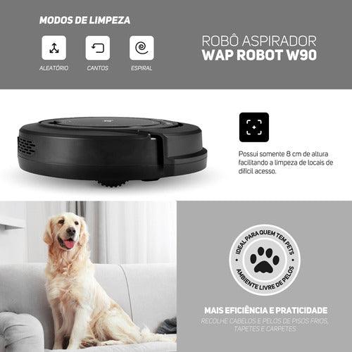 Robô Aspirador Wap Robot W90 3 Modos De Limpeza Fw009026