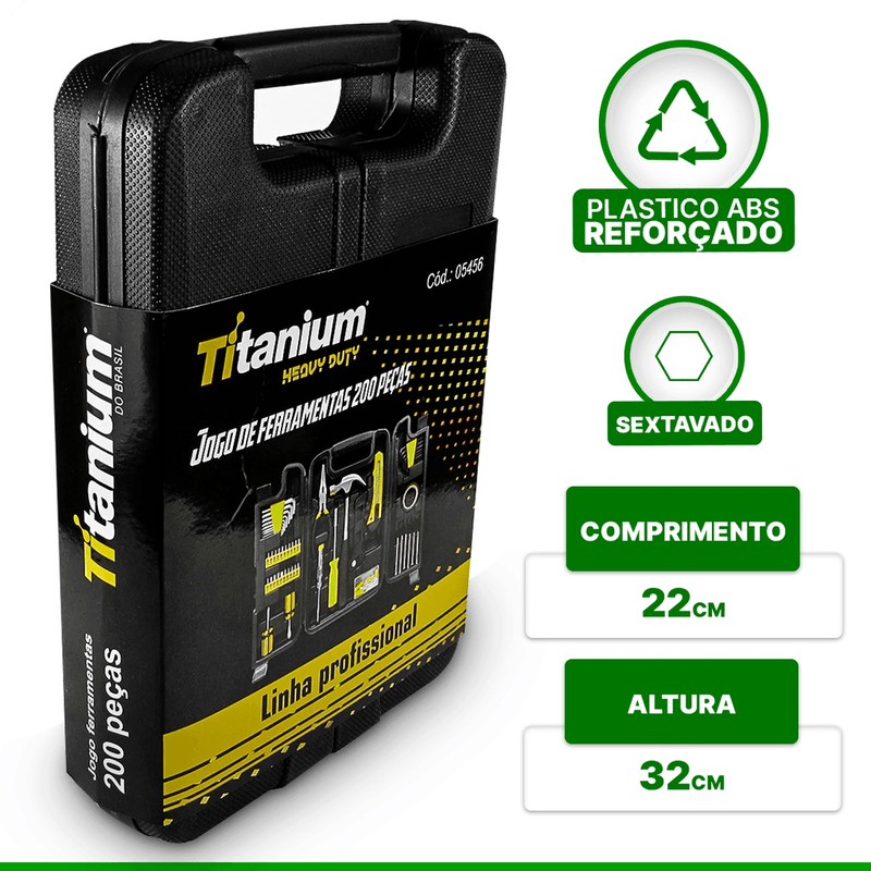 Kit Jogo Ferramentas Maleta Dobrável 200 Peças